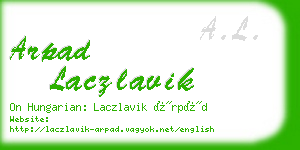 arpad laczlavik business card